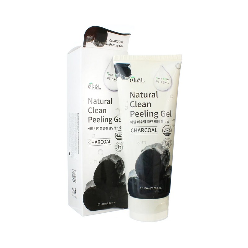EKEL Natural Clean Peeling Gel Charcoal - Пилинг-гель для лица с древесным углем, 180 мл.