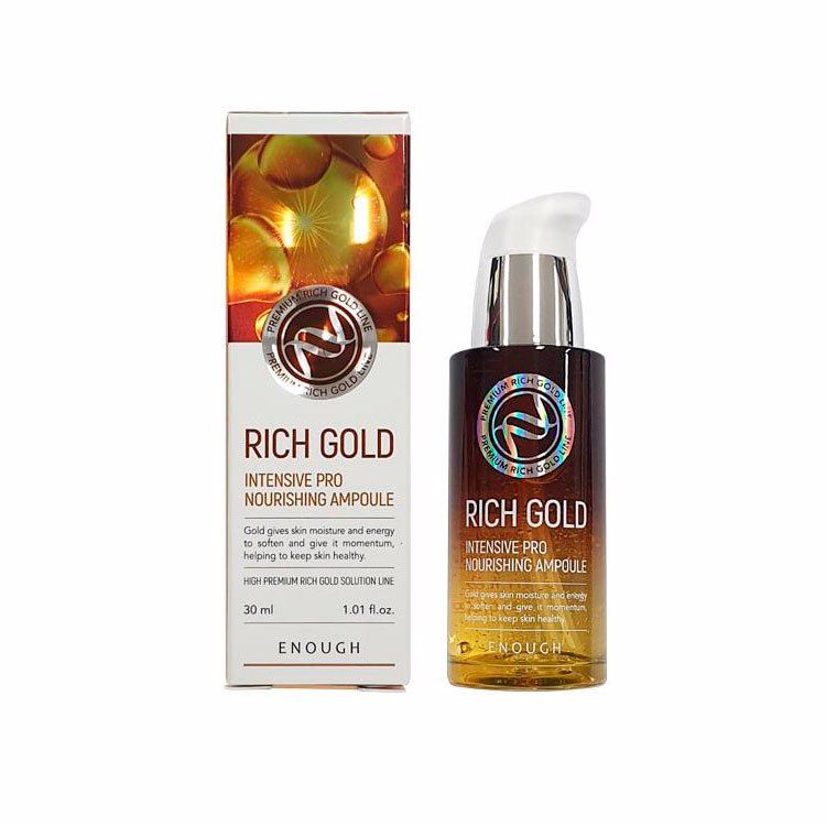 ENOUGH Rich Gold Intensive Pro Nourishing Ampoule - Интенсивно питательная сыворотка для лица с экстрактом золота, 30 мл.