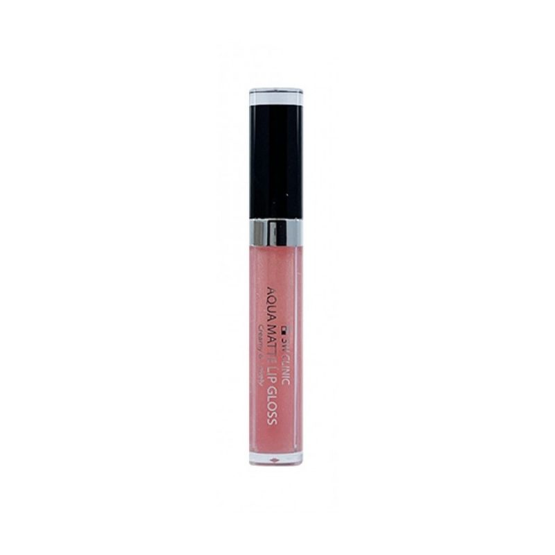 3W CLINIC Aqua Matte Lip Gloss №10 Girls Pearl Pink - Матовый увлажняющий блеск для губ №10 Жемчужно-розовый, 6.5 гр.