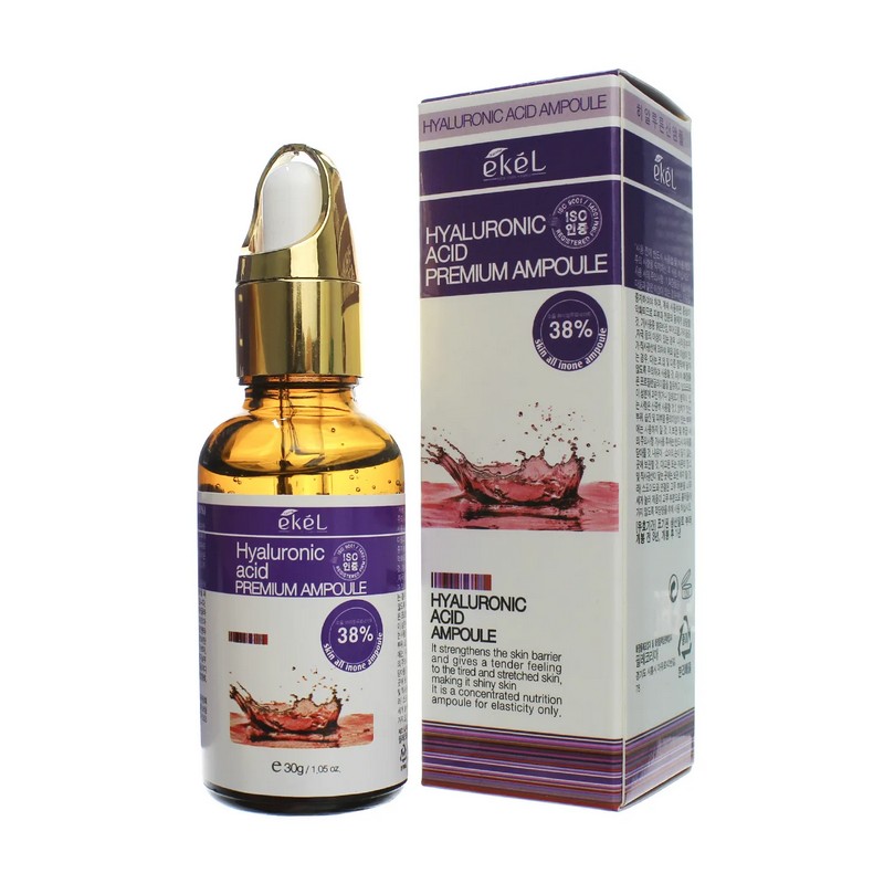 EKEL Premium Ampoule Hyaluronic Acid - Ампульная сыворотка для лица с гиалуроновой кислотой, 30 гр.