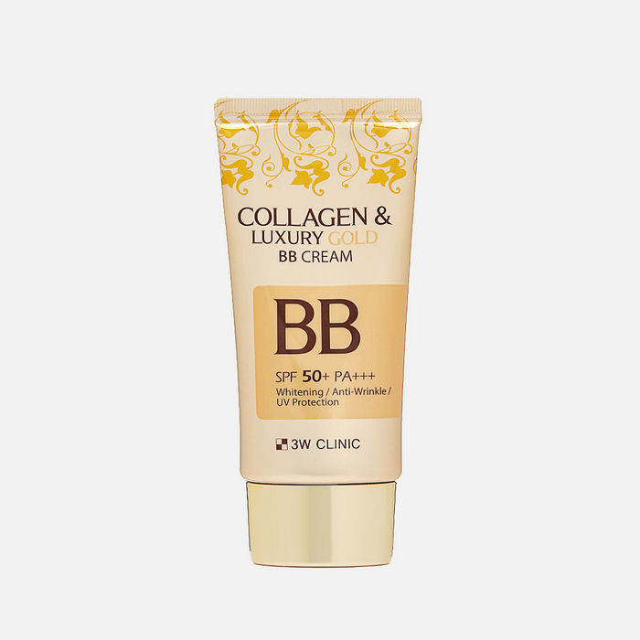 3W CLINIC Collagen & Luxury Gold BB Cream SPF50+/PA+++ - ББ-крем с коллагеном и золотом, 50 мл.