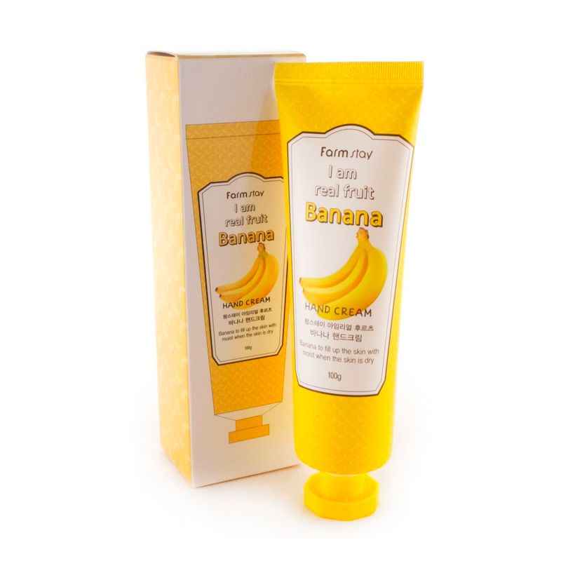 FarmStay I Am Real Fruit Banana Hand Cream – Увлажняющий крем для рук с экстрактом банана, 100 мл.