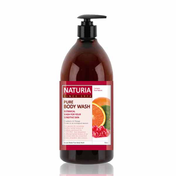NATURIA Pure Body Wash Cranberry & Orange - Гель для душа КЛЮКВА/АПЕЛЬСИН, 750 мл.