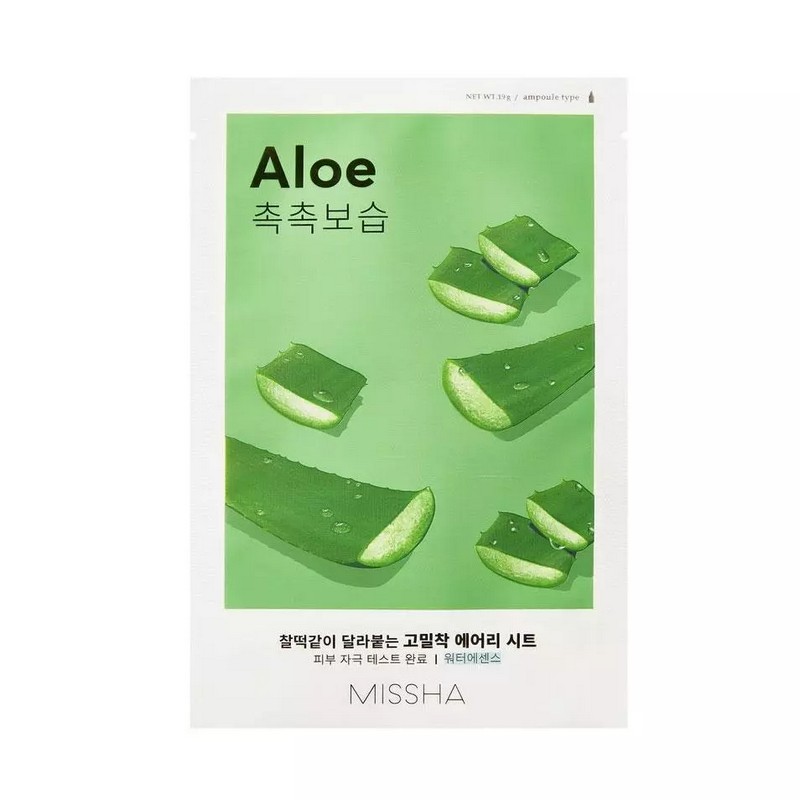 MISSHA Airy Fit Sheet Mask Aloe - Маска для лица с Алоэ, 19 гр.