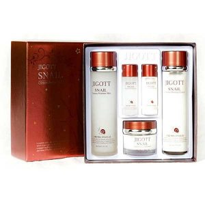 JIGOTT Snail Moisture Skin Care 3set - Набор регенерирующий для ухода за кожей лица с муцином улитки