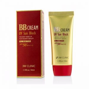 3W CLINIC UV Sun Block BB Cream - Солнцезащитный ВВ крем, 50 мл.