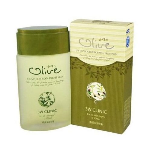3W CLINIC Olive For Man Fresh Skin - Мужской увлажняющий тоник для лица с оливой, 150 мл.