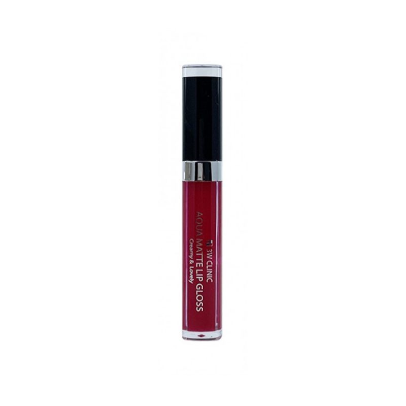 3W CLINIC Aqua Matte Lip Gloss №6 Scarlet Wine - Матовый увлажняющий блеск для губ №6 Алое вино, 6.5 гр.