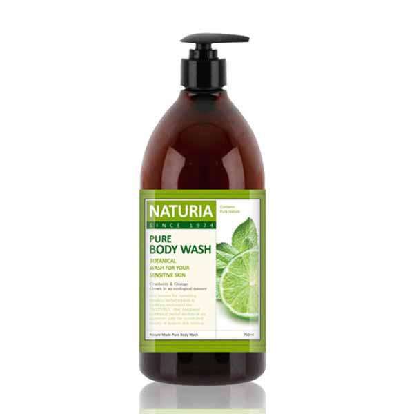 NATURIA Pure Body Wash Wild Mint & Lime - Гель для душа МЯТА/ЛАЙМ, 750 мл.