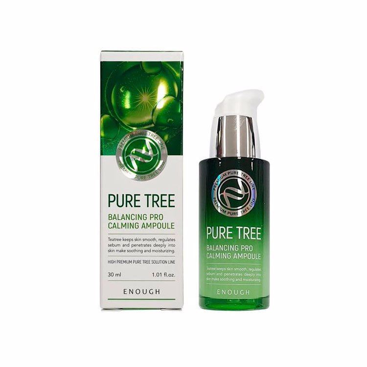 ENOUGH Pure Tree Balancing Pro Calming Ampoule - Сыворотка для лица с экстрактом чайного дерева, 30 мл.