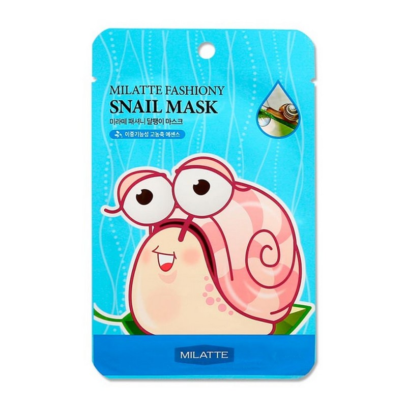 Milatte Fashiony Snail Mask Sheet - Тканевая маска для лица с улиткой, 21 гр.