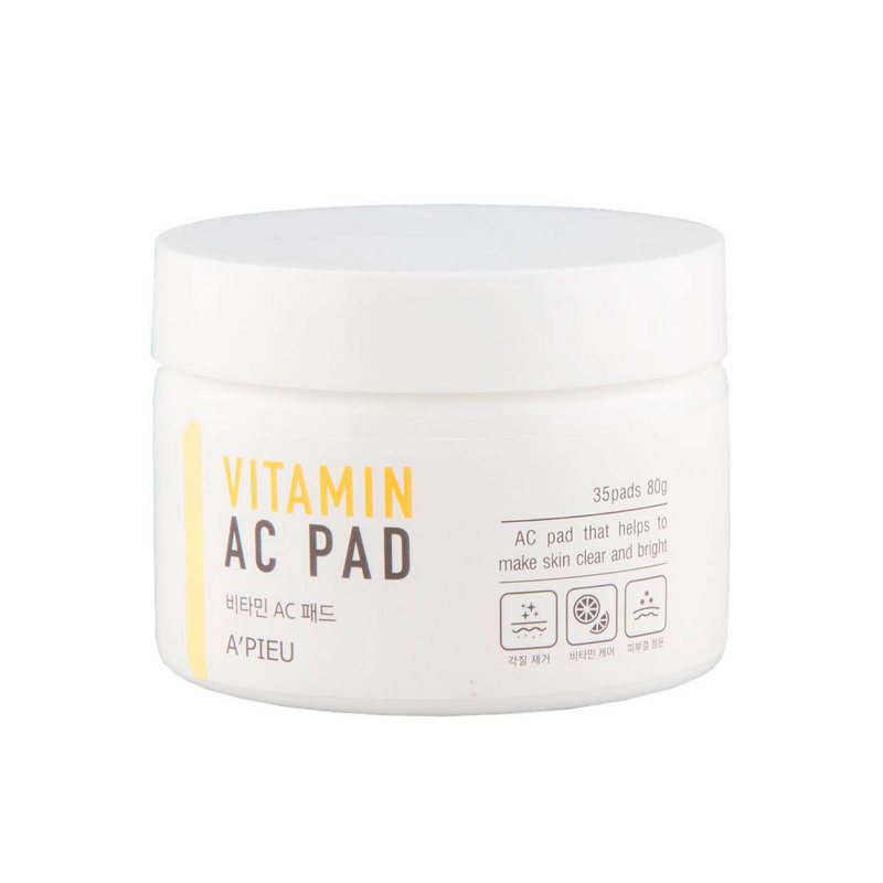 A`Pieu Vitamin AC Pad - Пилинг-диски для лица с АНА и ВНА-кислотами и 6 витаминами, 35 шт.