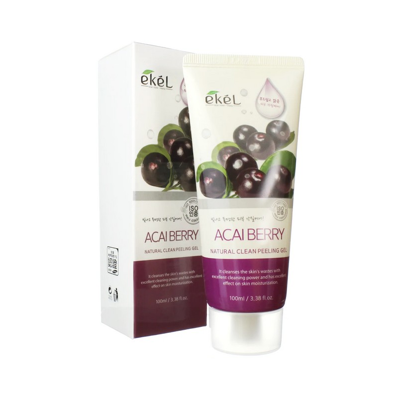 EKEL Natural Clean Peeling Gel Asai Berry - Пилинг-гель для лица с экстрактом ягоды асаи, 100 мл.