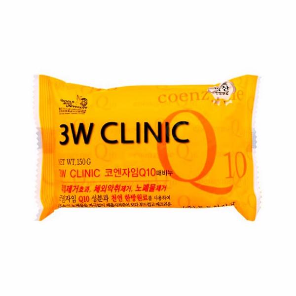 3W CLINIC Dirt Soap корейское мыло для лица кусковое антивозрастное Коэнзим Q10, 150 гр.