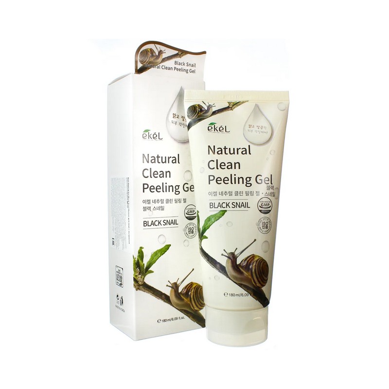 EKEL Natural Clean Peeling Gel Snail - Пилинг-гель для лица с экстрактом черной улитки, 180 мл.