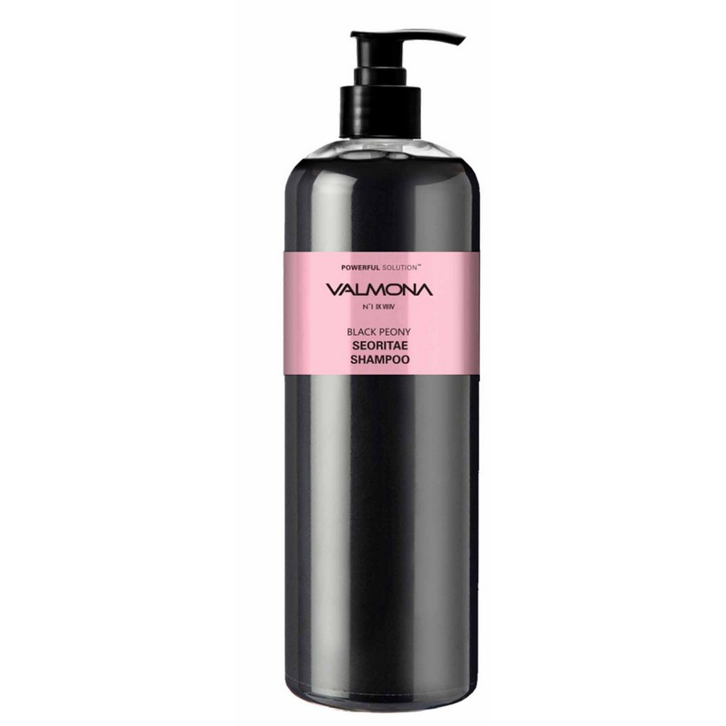 VALMONA Powerful Solution Black Peony Seoritae Shampoo - Шампунь для волос ЧЕРНЫЙ ПИОН/БОБЫ, 480 мл.