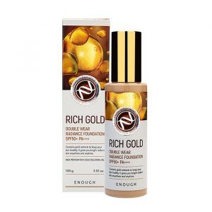 ENOUGH Premium Rich Gold Double Wear Radiance Foundation SPF50+ - Тональная основа с золотом, тон 21, 100 мл.