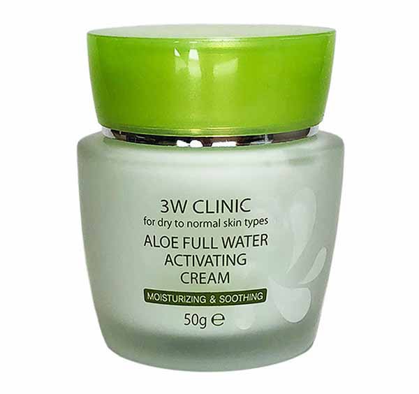 3W CLINIC Aloe Full Water Activating Cream - Крем для лица с алое, 50 гр.