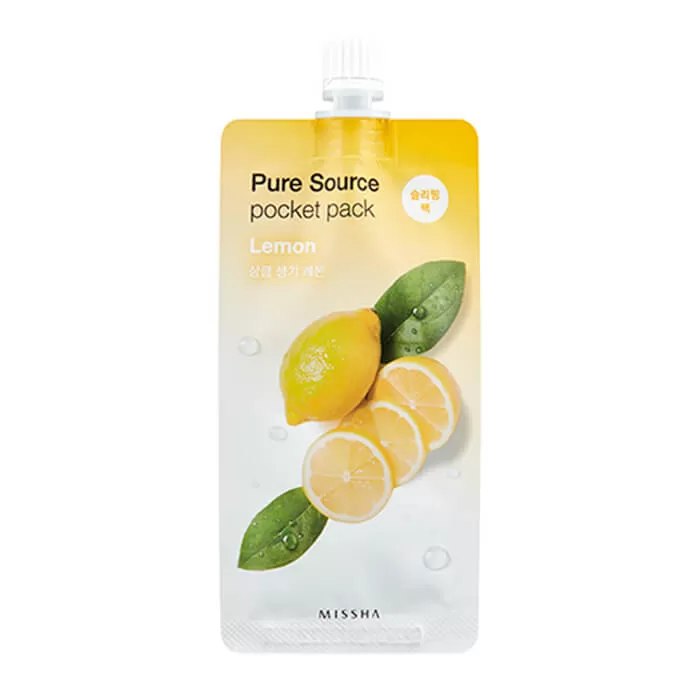 MISSHA Pure Source Pocket Pack Lemon - Ночная маска с экстрактом лимона, 10 мл.