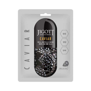 JIGOTT CAVIAR Real Ampoule Mask - Тканевая маска для лица ИКРА, 27 мл.