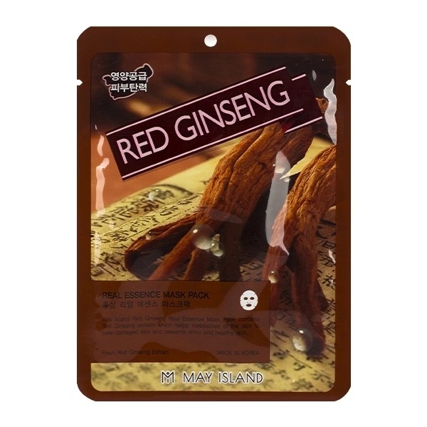 May Island Real Essence Red Ginseng Mask – Тканевая маска для лица с экстрактом корня красного женьшеня, 23 мл.