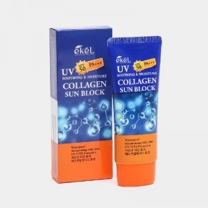 EKEL Soothing & Moisture Collagen Sun Block SPF 50/РА+++ - Крем солнцезащитный увлажняющий с коллагеном, 70 мл.