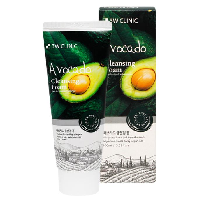 3W CLINIC Avocado Cleansing Foam - Пенка для умывания АВОКАДО, 100 мл.