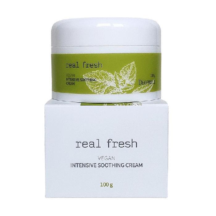 DEOPROCE Real Fresh Vegan Intensive Soothing Cream - Интенсивный крем для восстановление кожи, 100 гр.