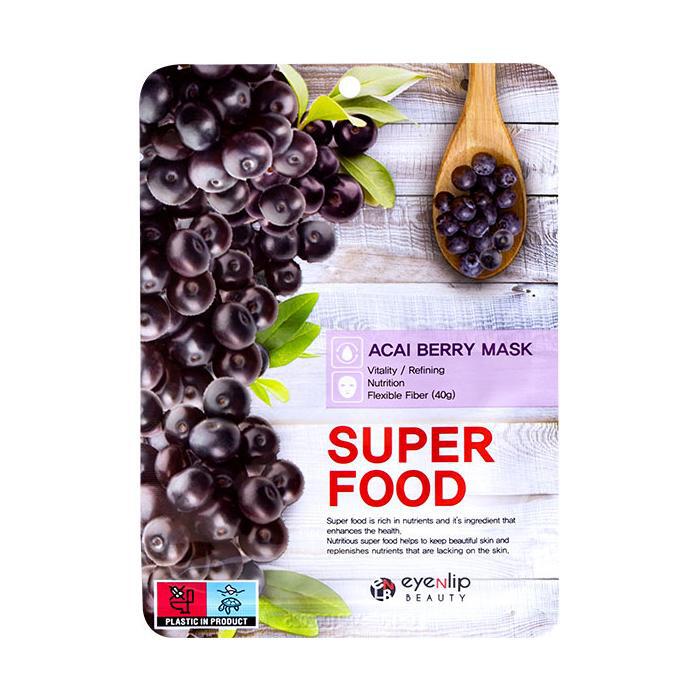 Eyenlip Super Food Acai Berry - Тканевая маска для лица с экстрактом ягод асаи, 23 мл.