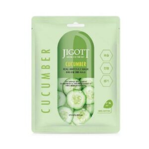 JIGOTT CUCUMBER Real Ampoule Mask - Тканевая маска для лица с экстрактом огурца, 27 мл.