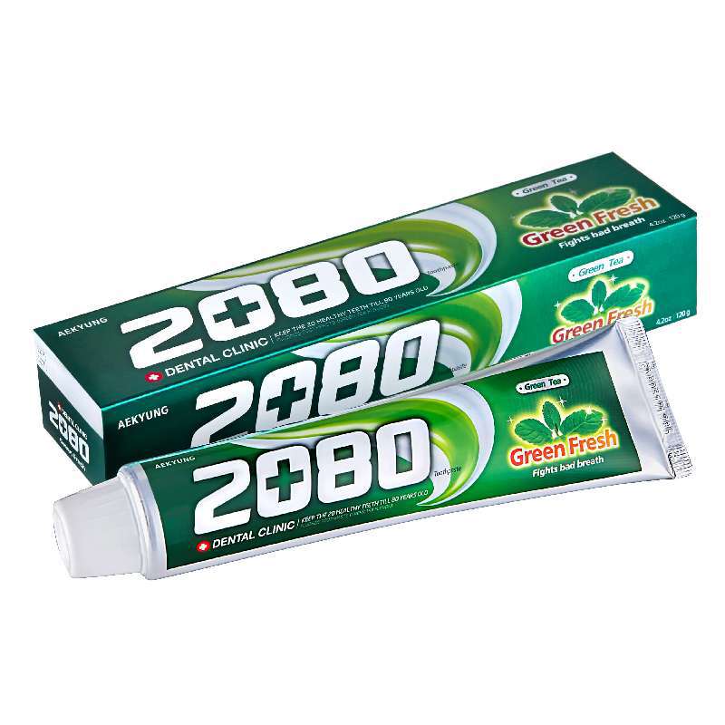 DENTAL CLINIC 2080 Green Fresh Toothpaste - Зубная паста ЗЕЛЕНЫЙ ЧАЙ, 120 г.